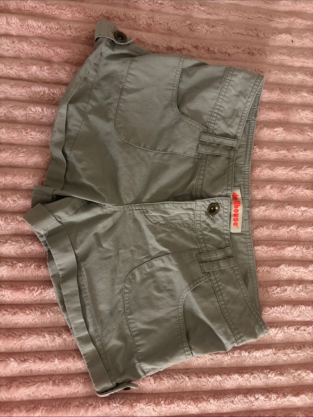 Dollhouse Olive Green Utility Short Shorts